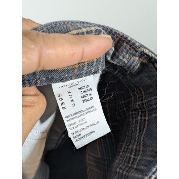 American Eagle Womens Plaid Super High Rise Jegging Pants Sz 18 Preppy Academia - Picture 8 of 8